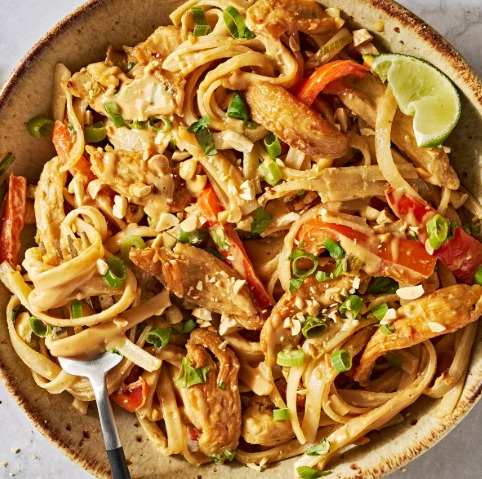 Creamy Peanut-Lime Chicken With Noodles