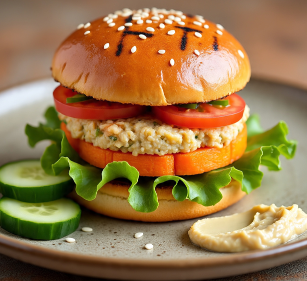 Carrot & Chickpea Veggie Burger