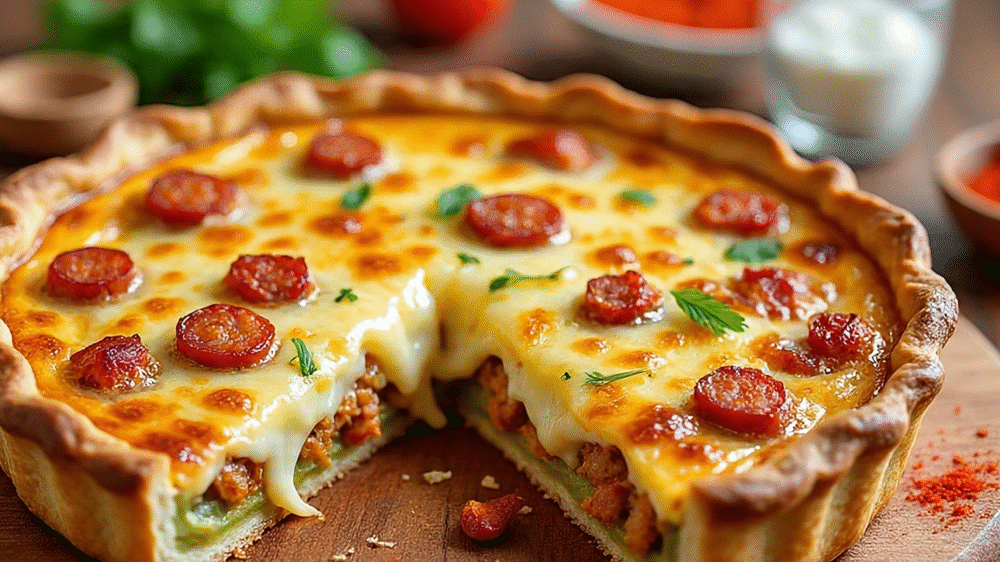 Cheddar And Chorizo Quiche