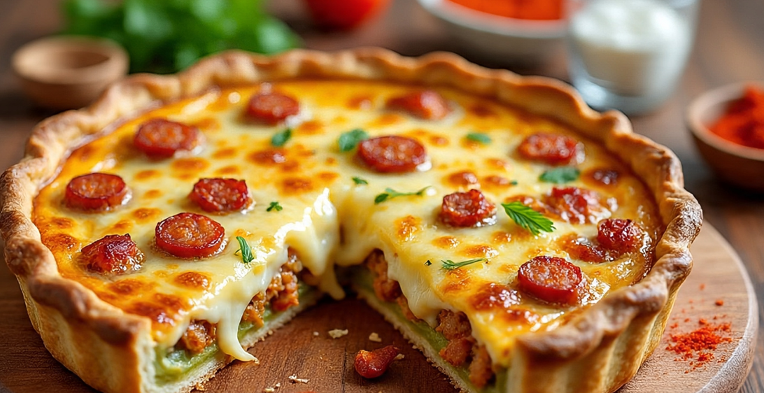Cheddar And Chorizo Quiche