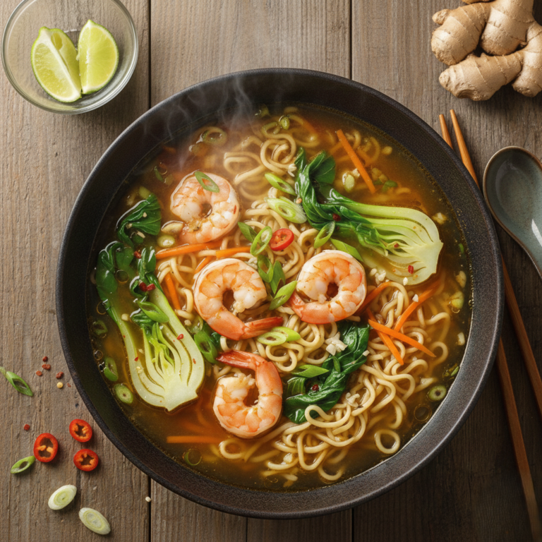 Ginger Soy Shrimp Noodle Soup: Easy, Flavorful Dinner for Busy Nights