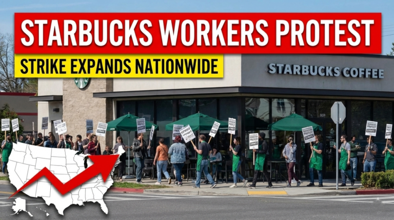 Starbucks Workers Protest as Strike Expands Nationwide